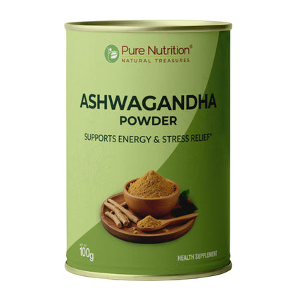 Organic Ashwagandha Powder - 100 g | 100% Pure and Natural | Supports Stress Relief, Vitality, and Overall Wellness