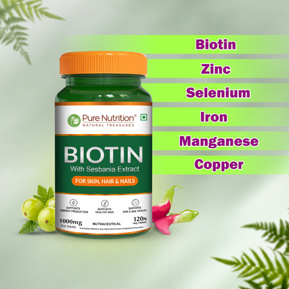 Biotin Tablet with Sesbania Extract – Vegetarian Tablets for Hair & Skin Support