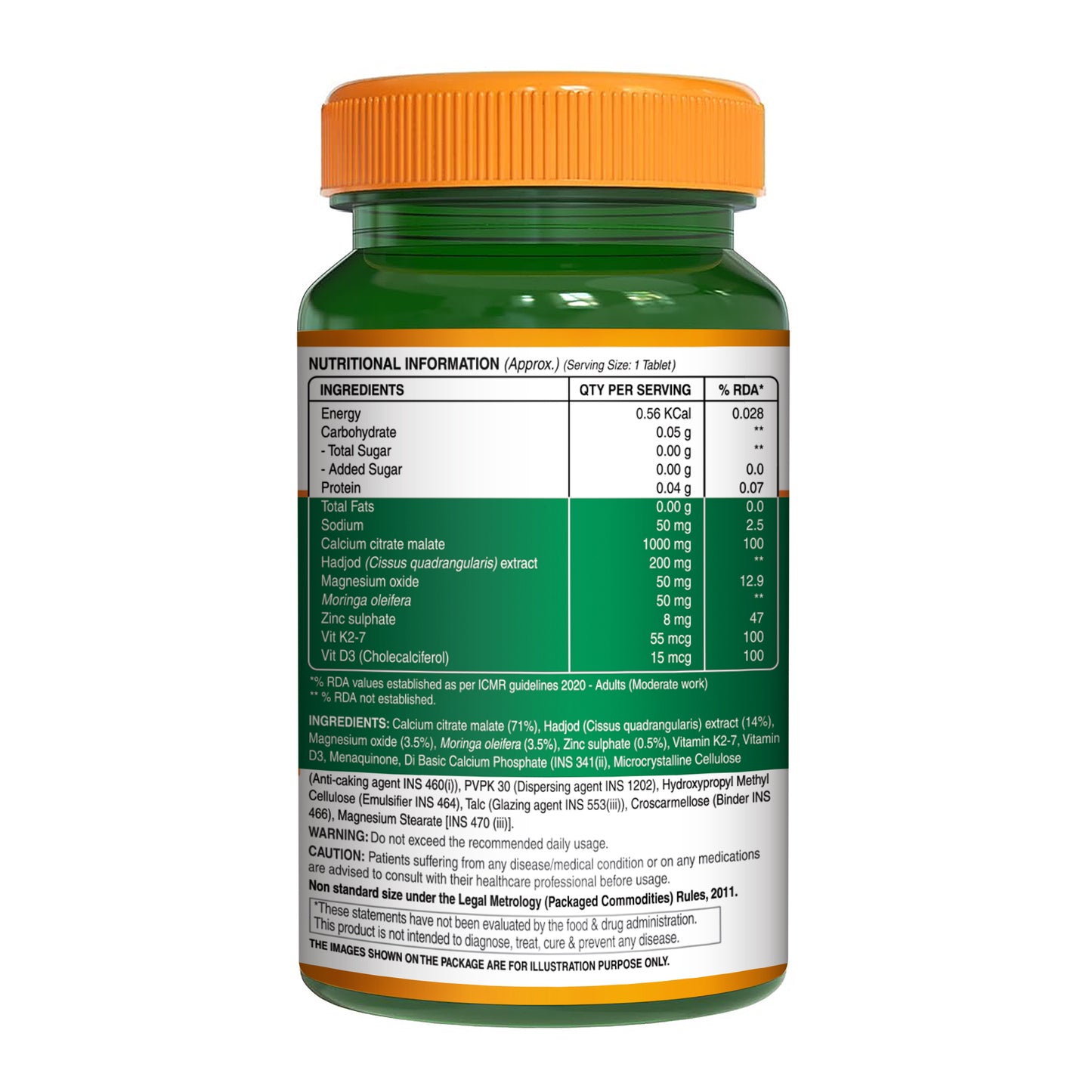 Calcium, Magnesium and Zinc with Vitamin D3 & K2 Tablets for Bone & Muscle Support