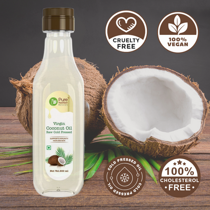 Virgin Coconut Oil 500ml | Cold Pressed, 100% Pure & Unrefined | Good for Hair, Skin & Cooking