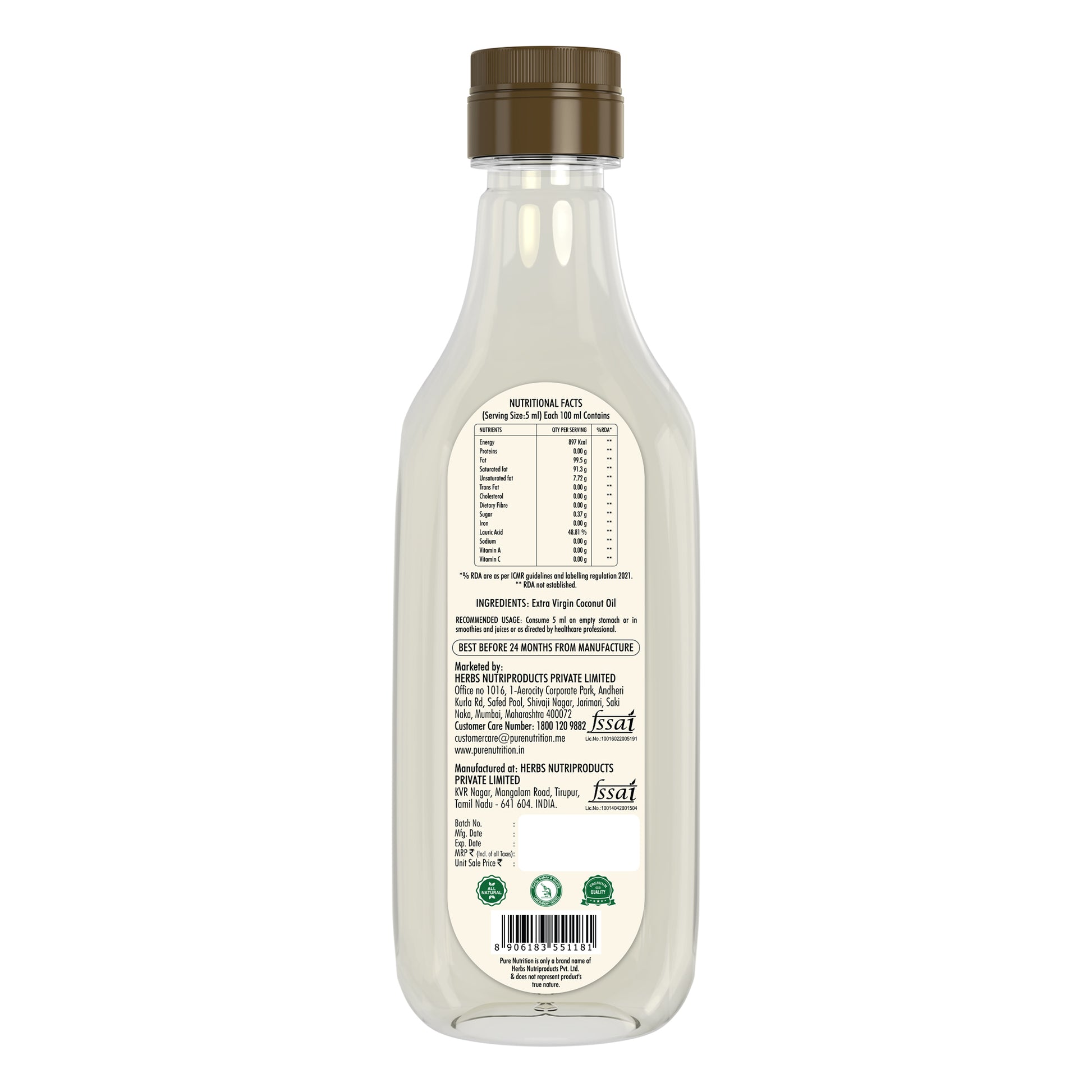 Pure Naturals Virgin Coconut Oil, 1000ml