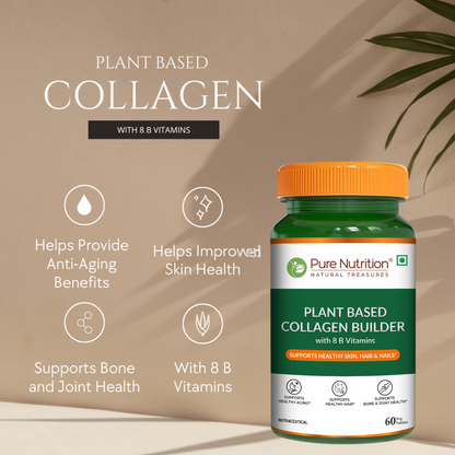 Plant-Based Collagen Builder - Enhance Skin, Hair & Nail Health-60 Tab