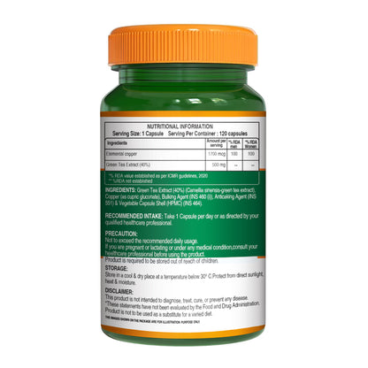 Pure Nutrition Copper Gluconate – 120 Veg Capsules