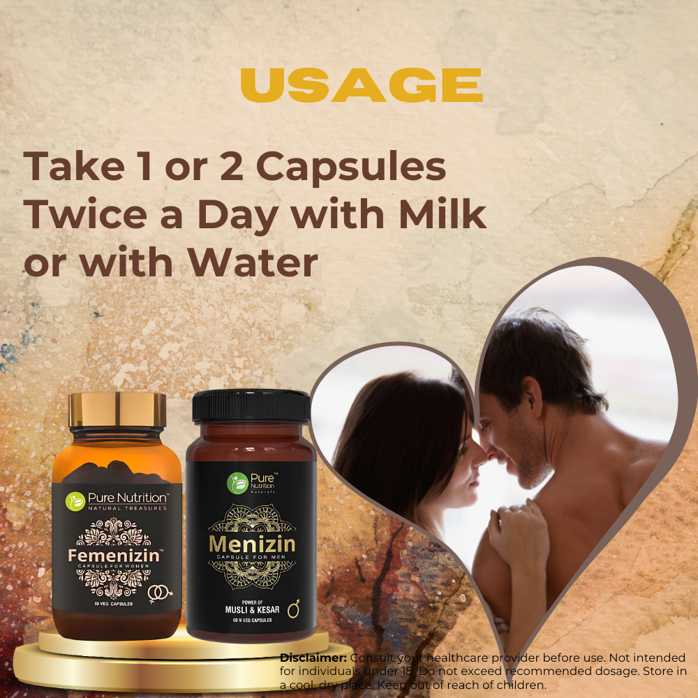 Couples Sexual Wellness Combo - 60x2 Capsules | Menizin and Femenizin for Vitality and Overall Wellness