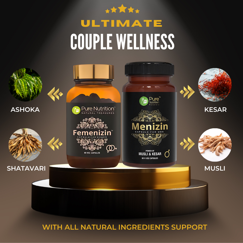 Couples Sexual Wellness Combo - Menizin & Femenizin for Vitality & Wellness 60x2 Capsules