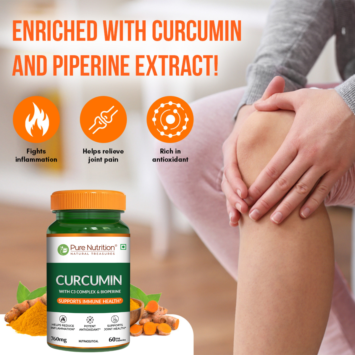 Curcumin with C3 Complex & Bioperine | 60 Veg Capsules