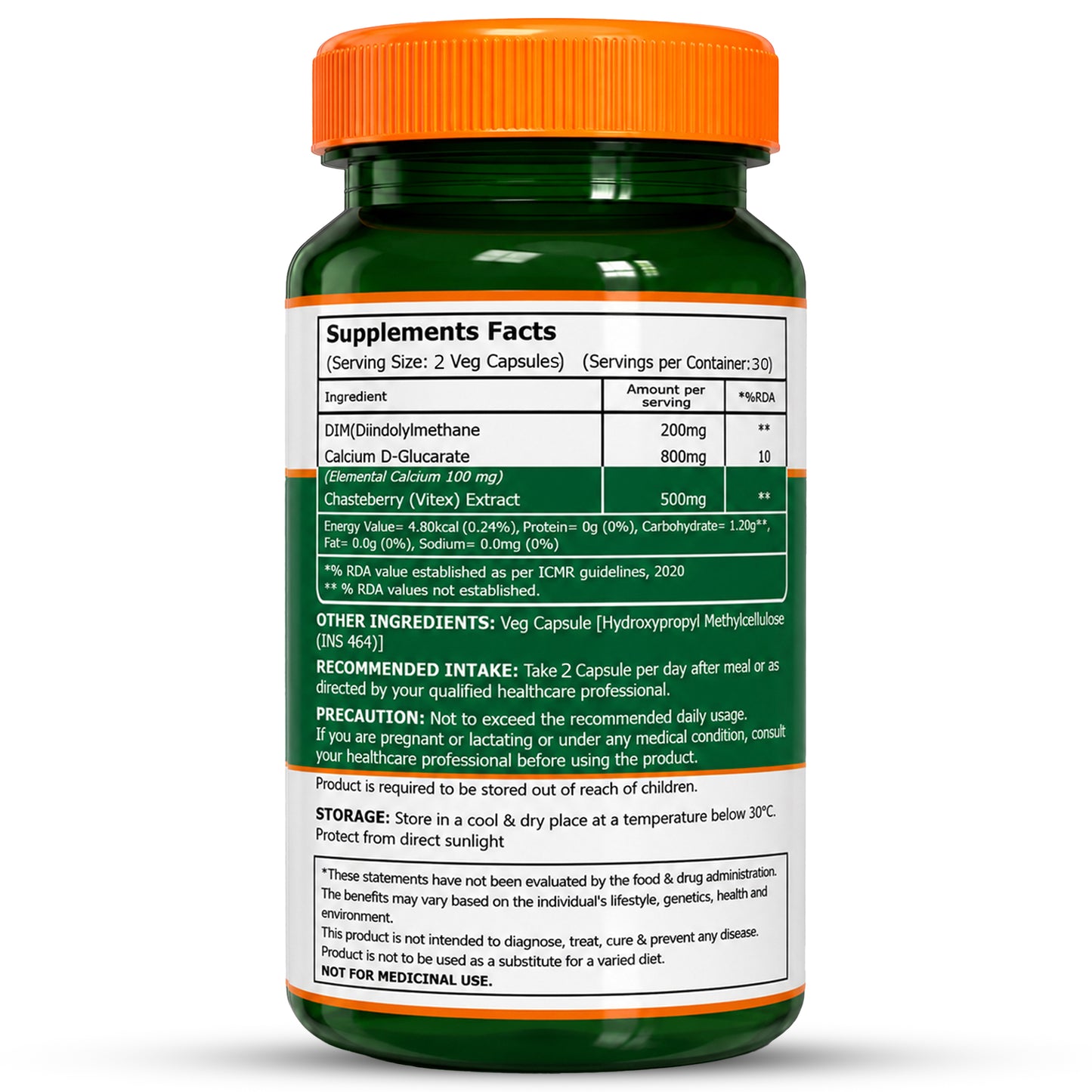 Estrogen Balance 1500mg | DIM, Calcium D-Glucarate & Chasteberry | 60 Veg Capsules