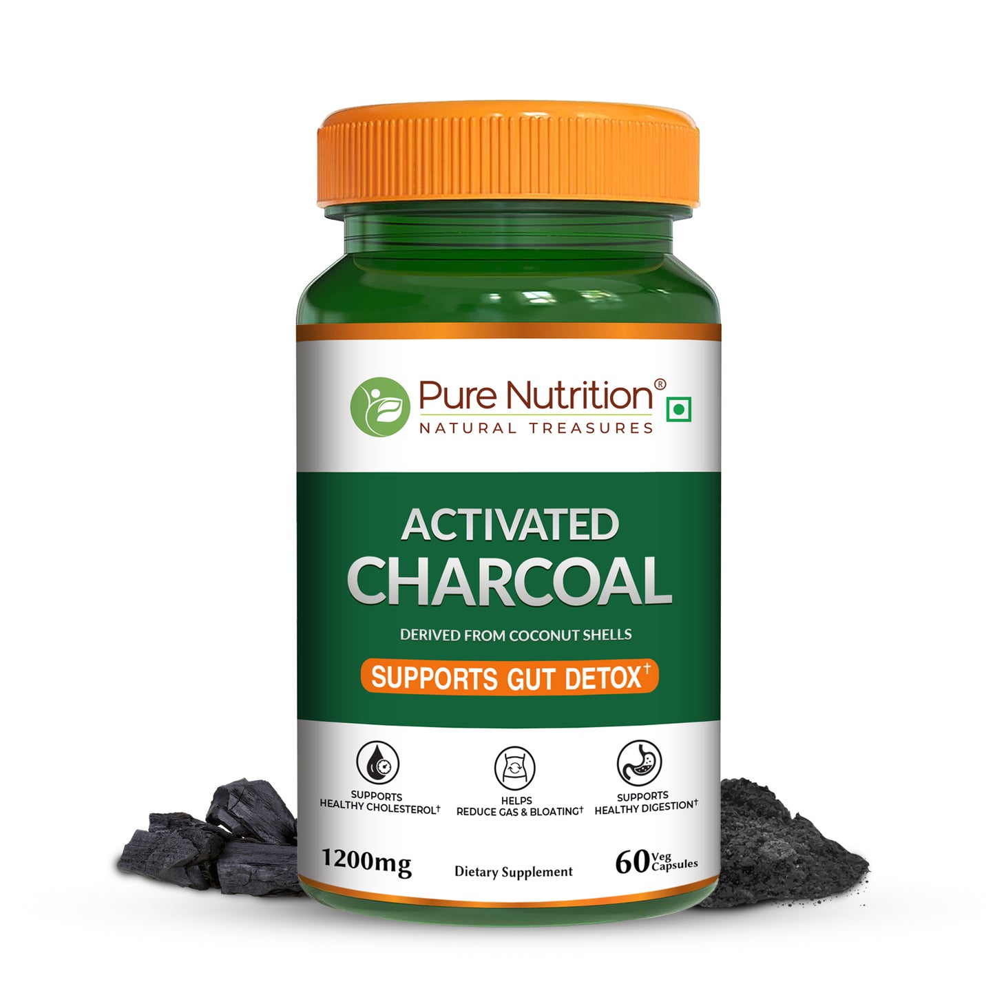 Activated Charcoal – 1200mg | Derived from Coconut Shells