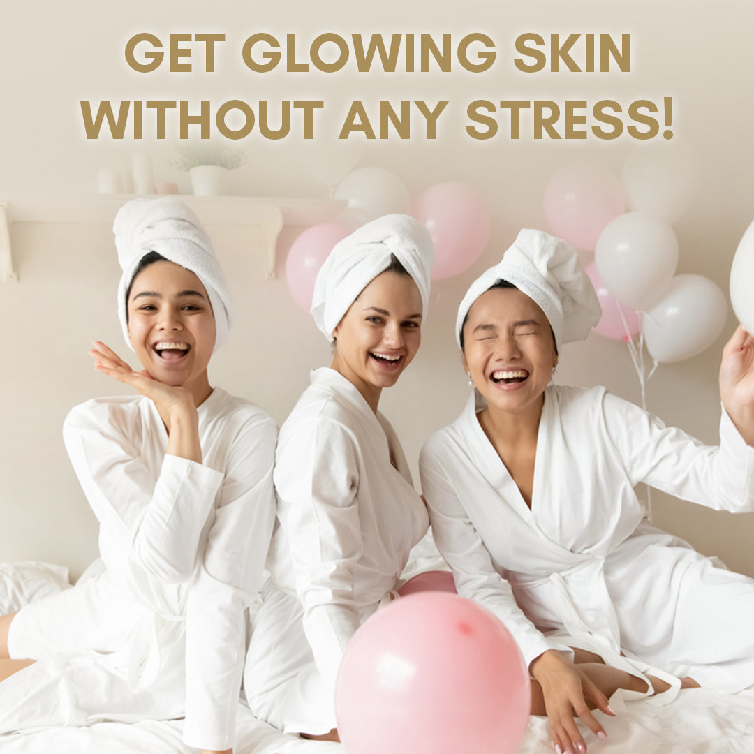 Lifestyle image encouraging healthy, glowing skin with regular use of Pure Nutrition Glutathione.
