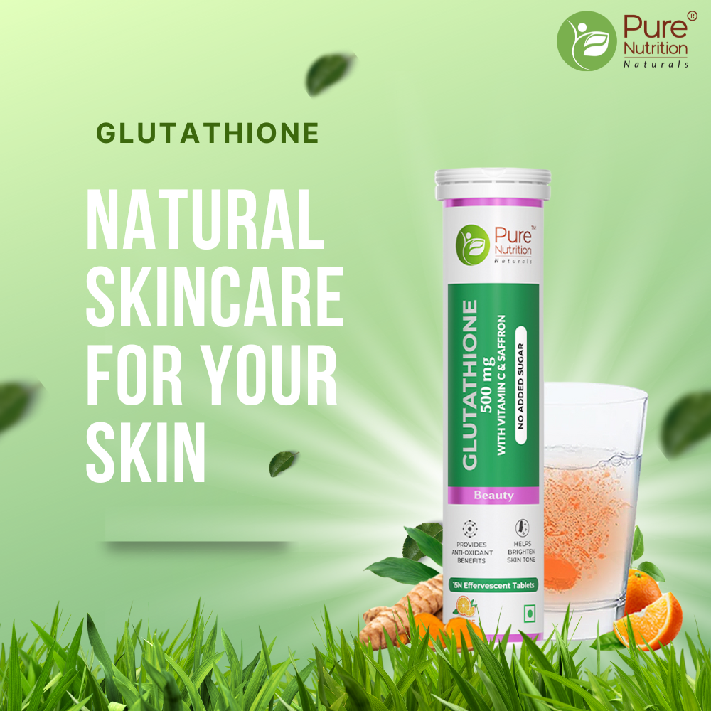 Glutathione Tablets 500mg with Vitamin C & Saffron | Skin Radiance & Glow Pure Nutrition Glutathione Tablets 500mg with Vitamin C & Saffron | Skin Radiance & Glow Pure Nutrition