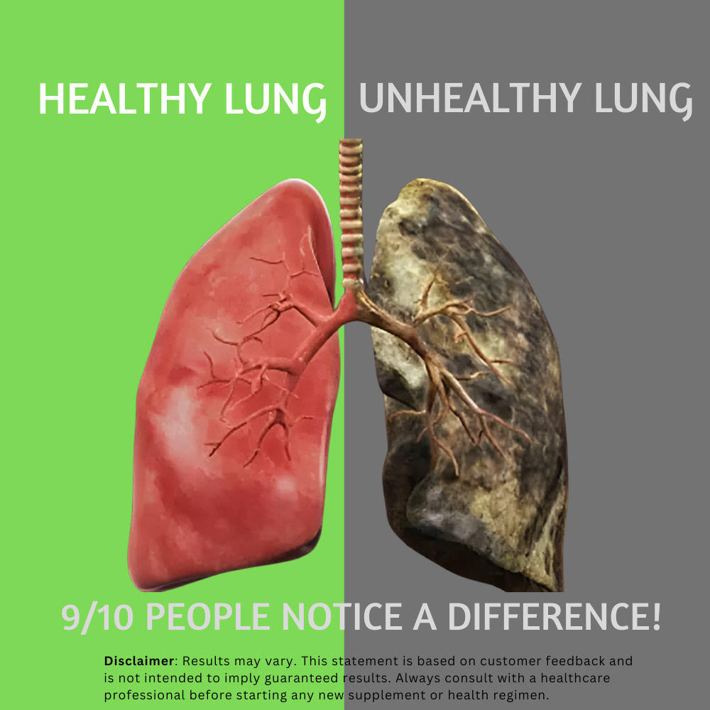 Comparison illustration of healthy and unhealthy lungs demonstrating the importance of maintaining respiratory wellness.
