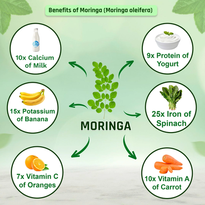Organic Moringa Tablets 1200mg | Supports Immunity, Digestion & Energy