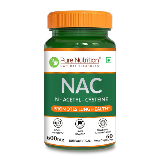 NAC (N-Acetyl L-Cysteine) 600mg - 60 Veg Capsules | Boosts Immunity, Supports Liver Health, Provides Antioxidant Protection, and Promotes Lung & Respiratory Health.