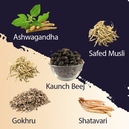 Shilajit Gold with Gokhru, Ashwagandha, Safed Musali, and Shatavari -Capsules | Supports Vitality and Wellness