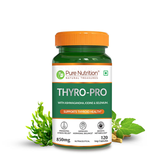 Thyro Pro Thyroid - 120 Veg Capsules | Ashwagandha, Iodine & Selenium | Supports Thyroid Function & Metabolic Health