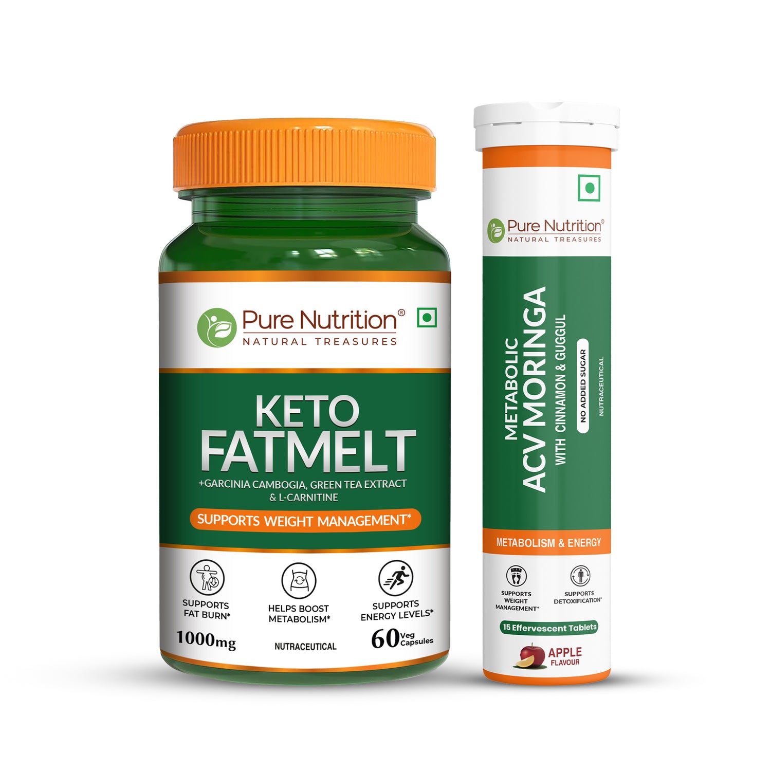 Weight Management Combo: Keto Fatmelt + ACV Moringa Effervescent