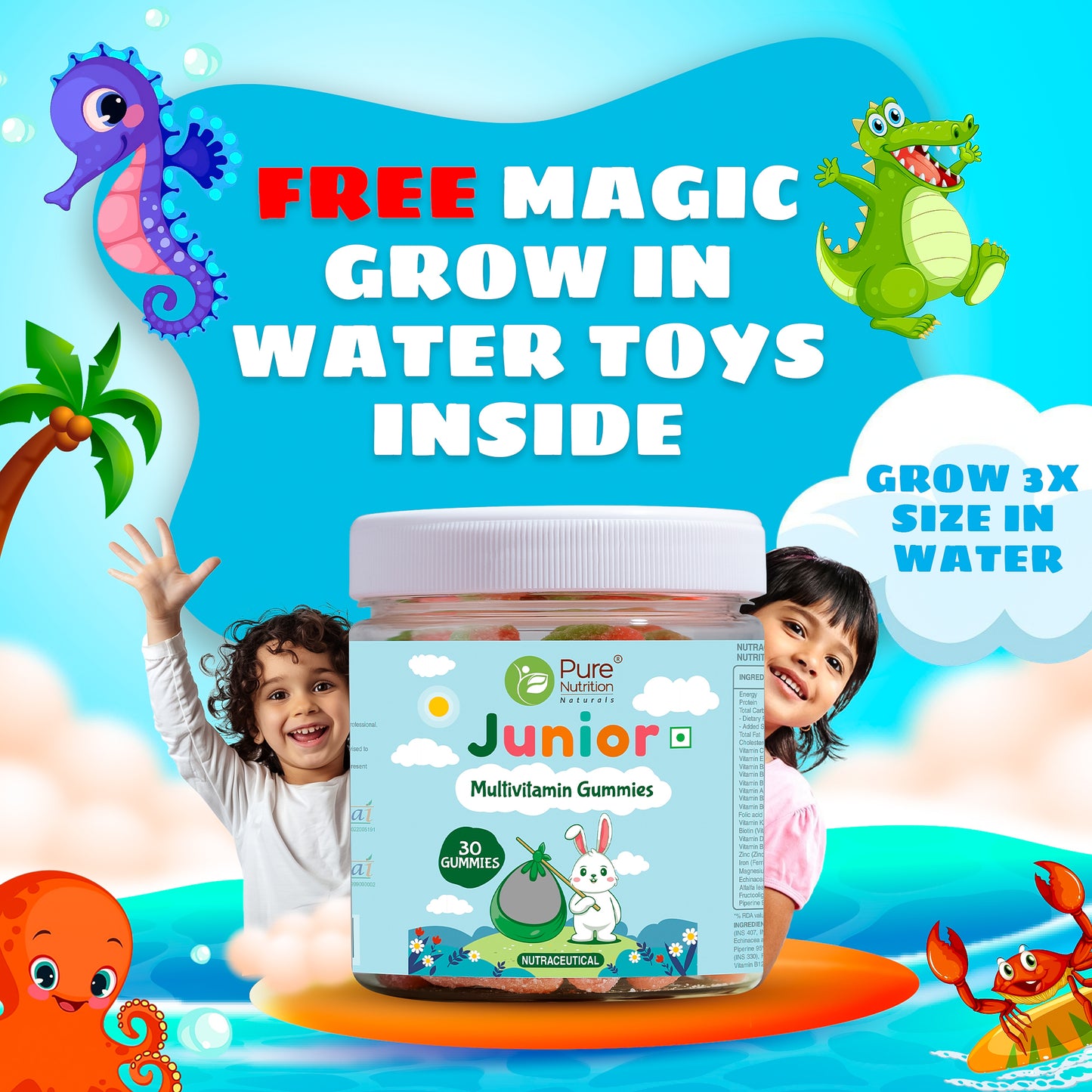 Multivitamin Kids Gummies - 30 Vegetarian Gummies | Supports Healthy Growth and Development