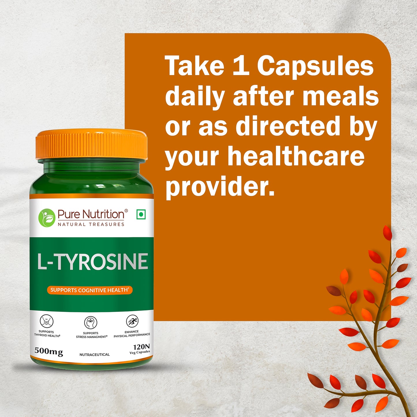 Pure Nutrition L-Tyrosine 500 mg Veg Capsules