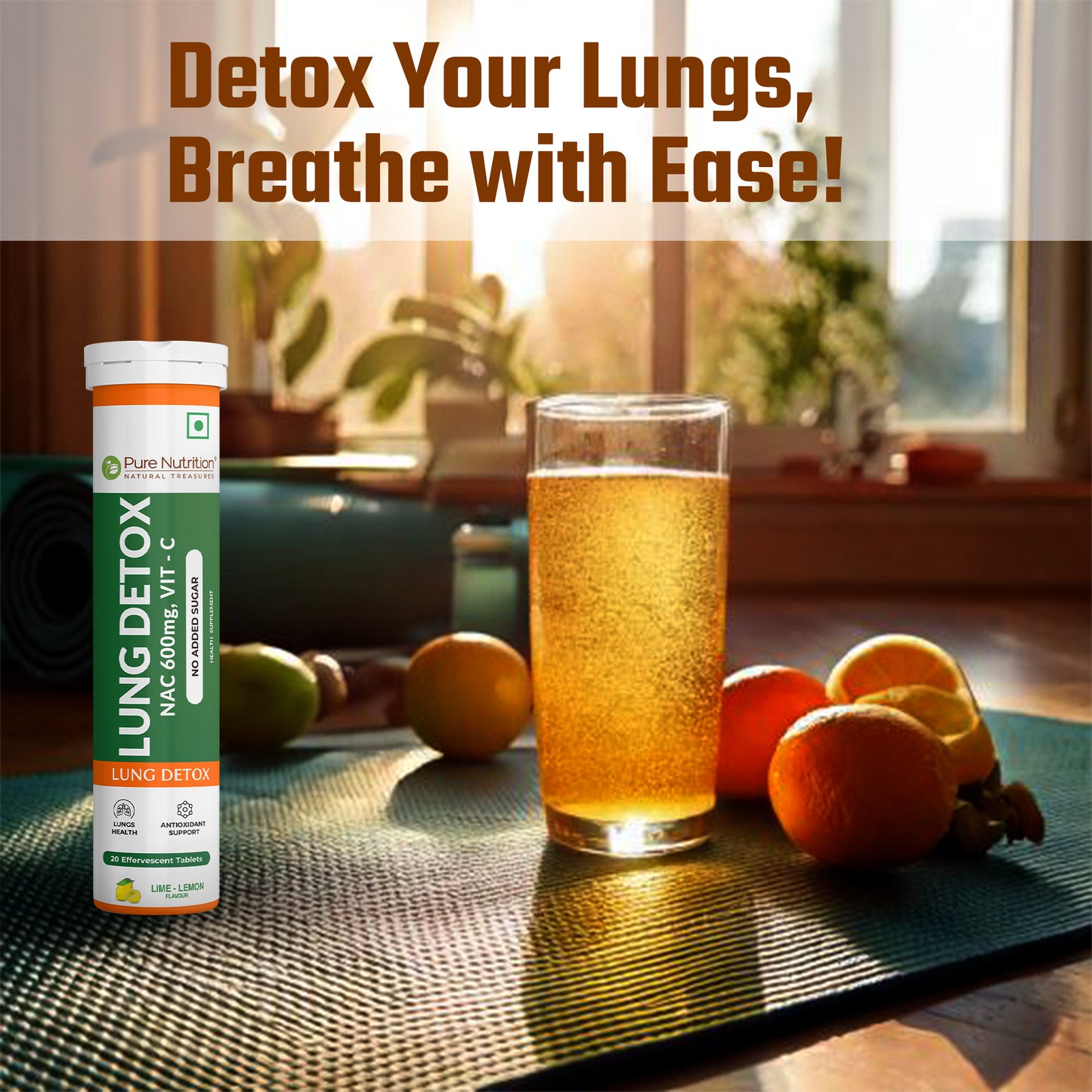 Lung Detox Effervescent Tablets - 20 | Supports Respiratory Health, Cleansing, and Overall Wellness