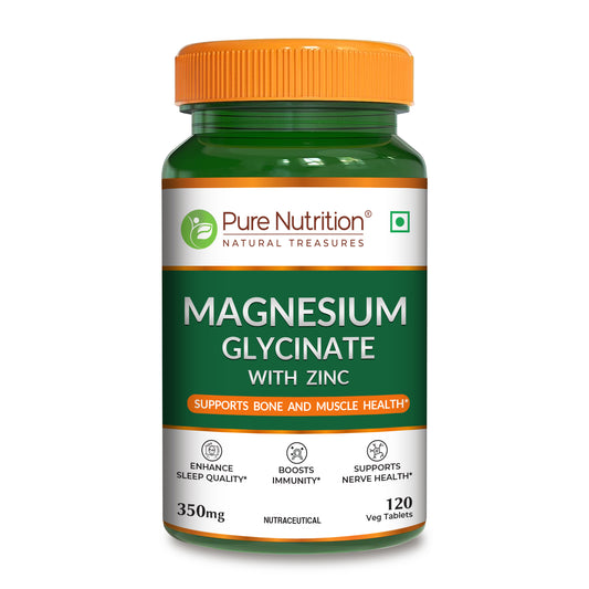 Magnesium Glycinate with Zinc tablets | Supports Sleep, Stress & Heart Health| 120 Caps