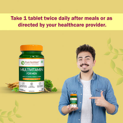 Multivitamin for Men | 32+ Vitamins, Minerals & Herbal Extracts | Daily Nutritional Support
