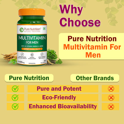 Multivitamin for Men | 32+ Vitamins, Minerals & Herbal Extracts | Daily Nutritional Support
