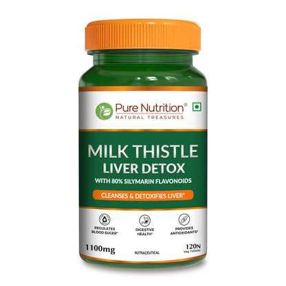Liver Cleanse Supplements with Milk Thistle |Veg Tablets for Detox