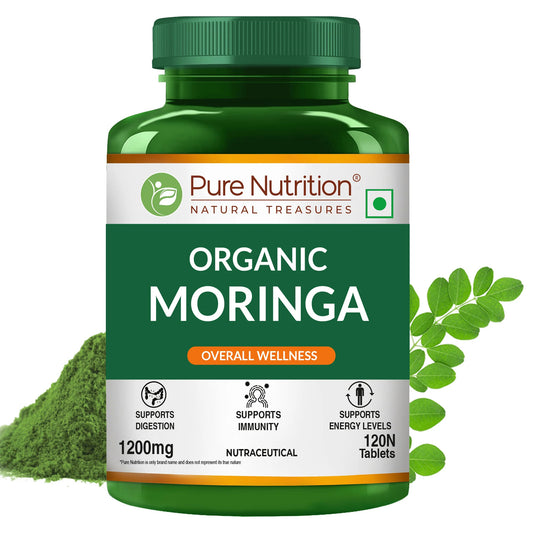 Organic Moringa 1200mg | Organic Moringa Leaf Powder | Daily Wellness Support | 120 Veg Tablets