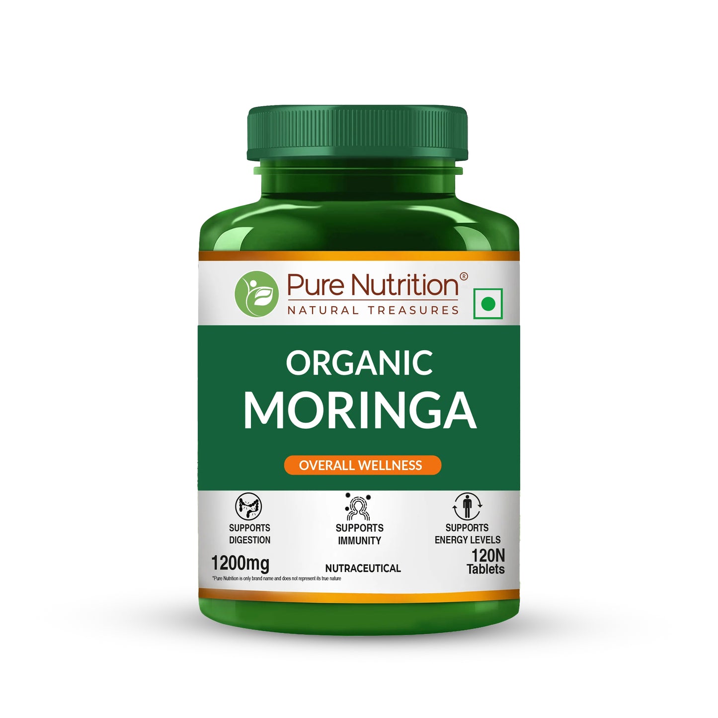 Organic Moringa 1200mg | Organic Moringa Leaf Powder Tablets | Plant-Based Daily Wellness Support