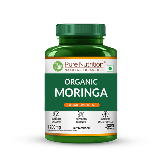 Organic Moringa 1200mg | Organic Moringa Leaf Powder Tablets | Plant-Based Daily Wellness Support