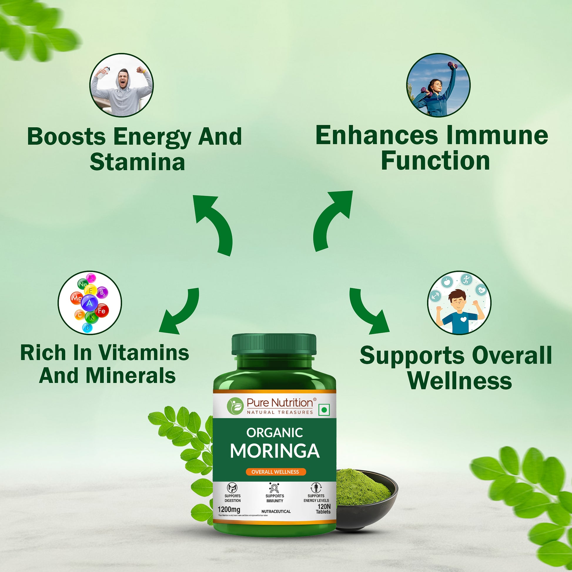 Organic Moringa Tablets 1200mg