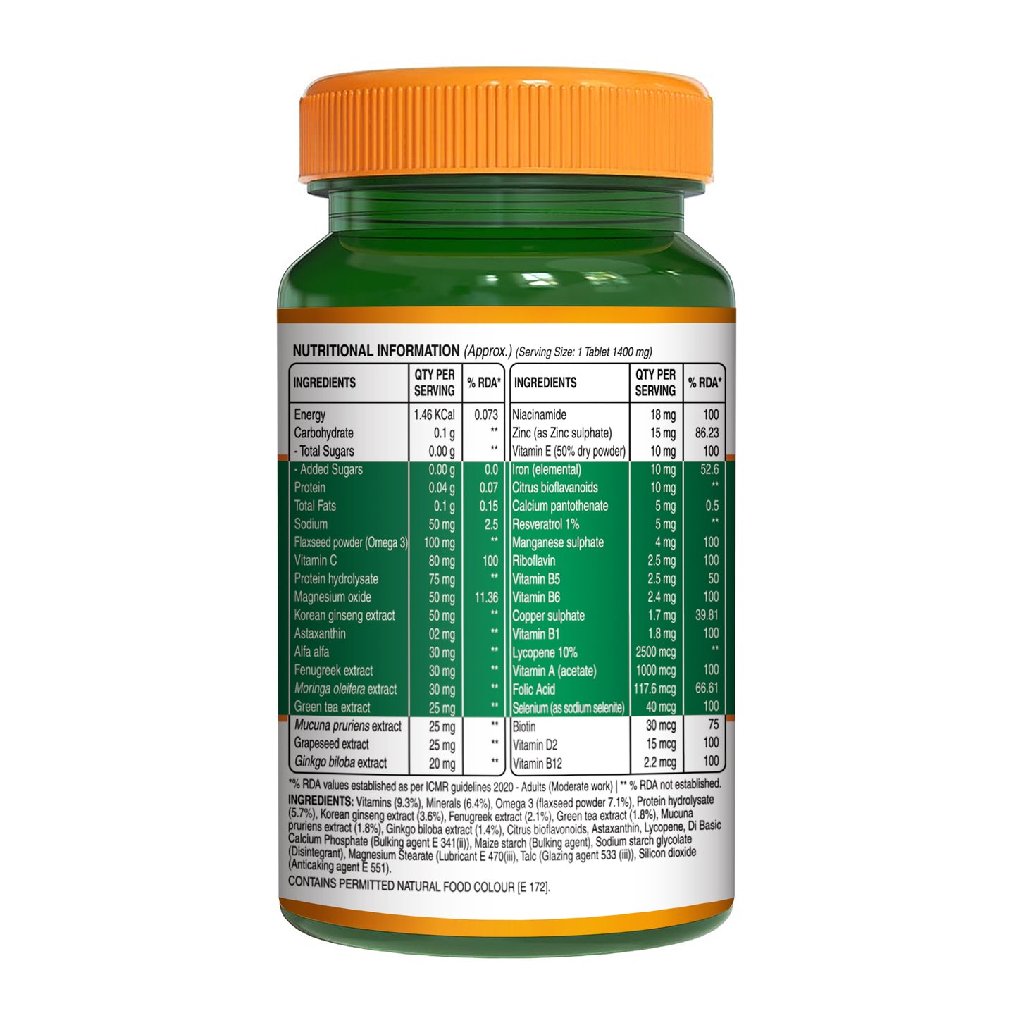 Multivitamin for Men | 32+ Vitamins, Minerals & Herbal Extracts | Daily Nutritional Support