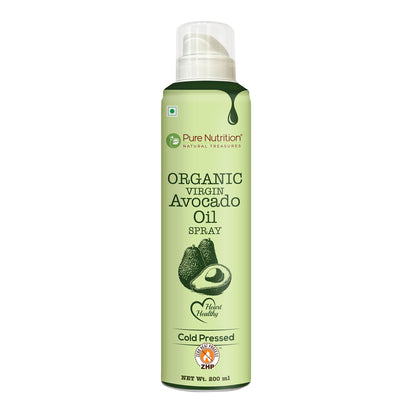 Avocado Oil Cooking Spray - 200ml | 100% Organic, Extra Virgin, Cold Pressed & Natural | 10X Less Oil for Healthy Cooking | Ideal for Salad Dressing, Sautéing, Baking, Frying | Good for Skin