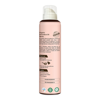 Organic Groundnut Oil Spray 200ml | Cold-Pressed & Pure for Cooking