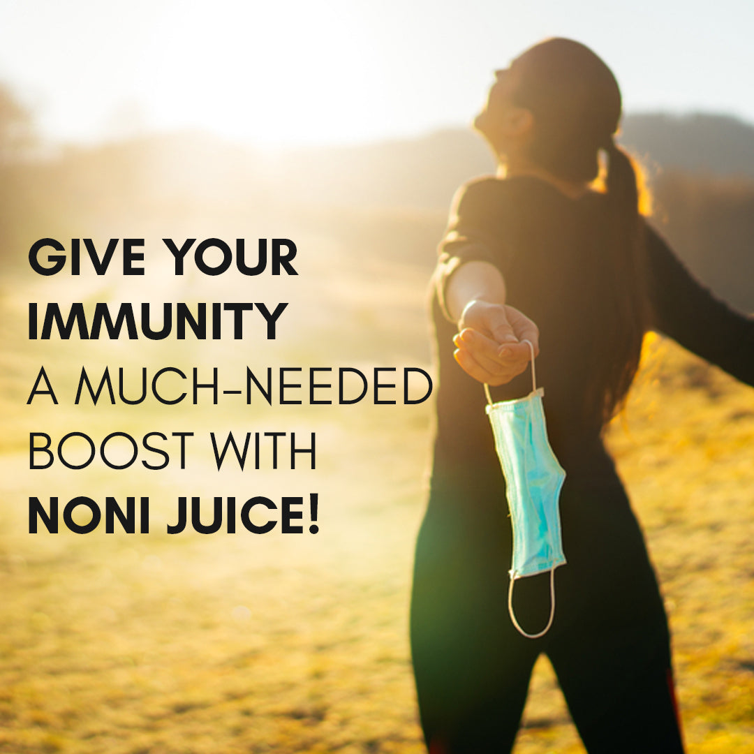 Person enjoying fresh air to represent the immunity-supporting benefits of Noni Gold herbal juice.