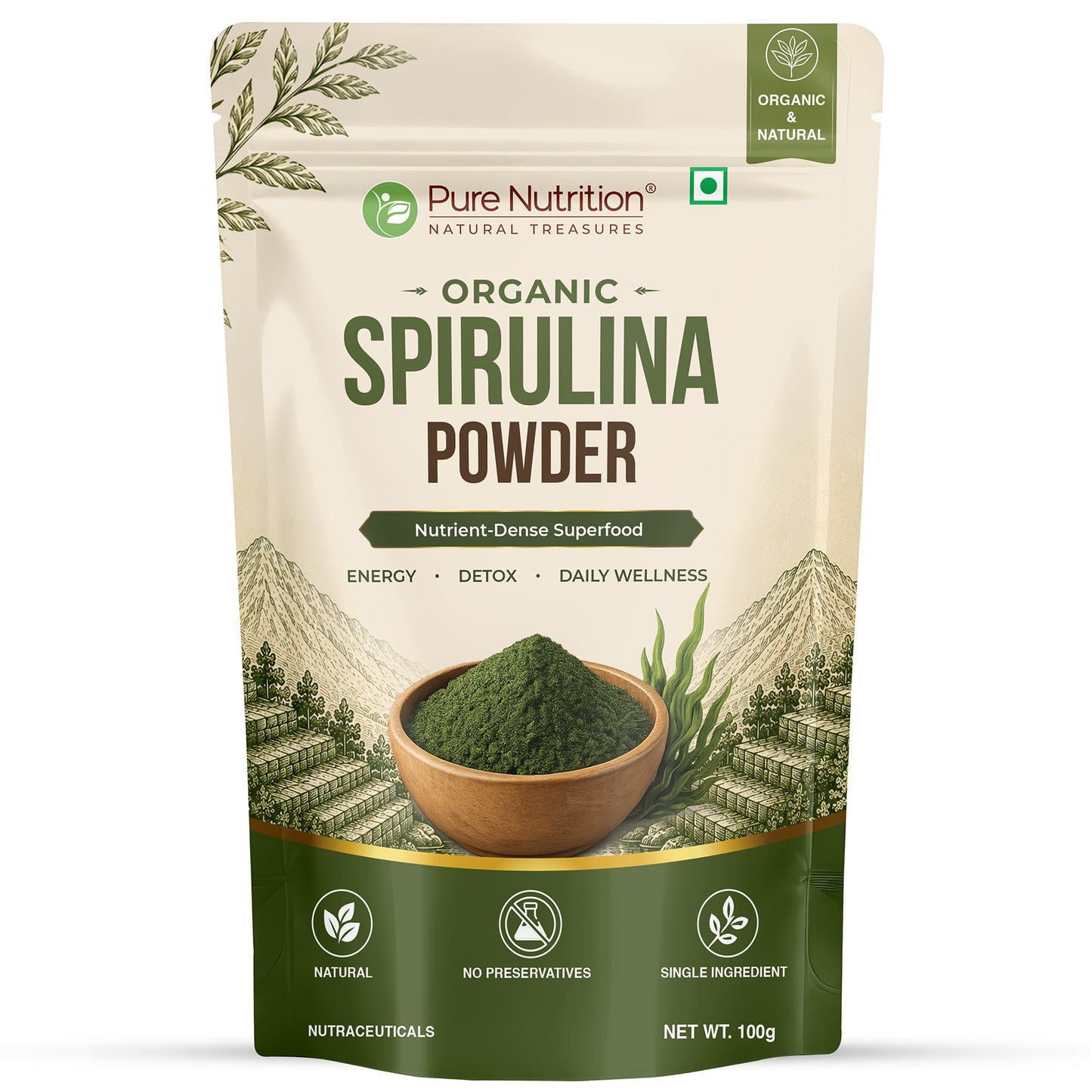 Organic Spirulina Powder | Single Ingredient Superfood | 100g