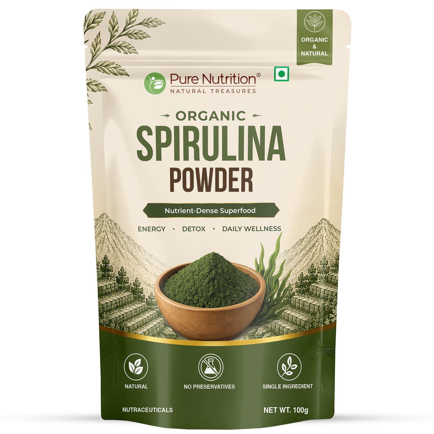 Organic Spirulina Powder | Single Ingredient Superfood | 100g