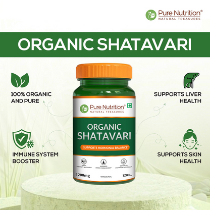 Organic Shatavari - 120 Tablets | Boosts Immunity, Digestion, and Supports Women's Hormonal and Reproductive Health
