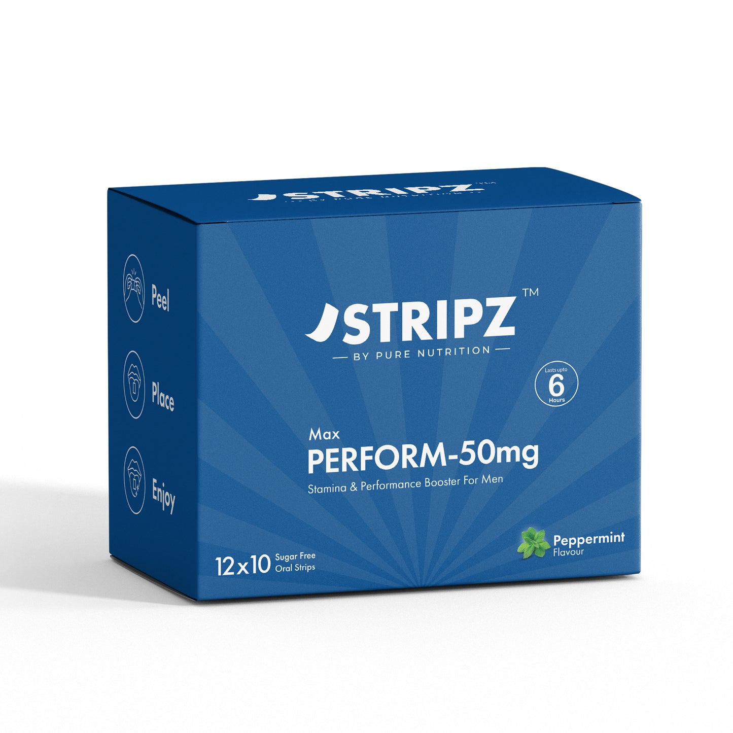 Stripz Max Perform-50mg Oral Thin Strips | Peppermint Flavour