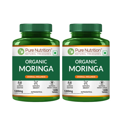 Organic Moringa Tablets 1200mg | Supports Immunity, Digestion & Energy