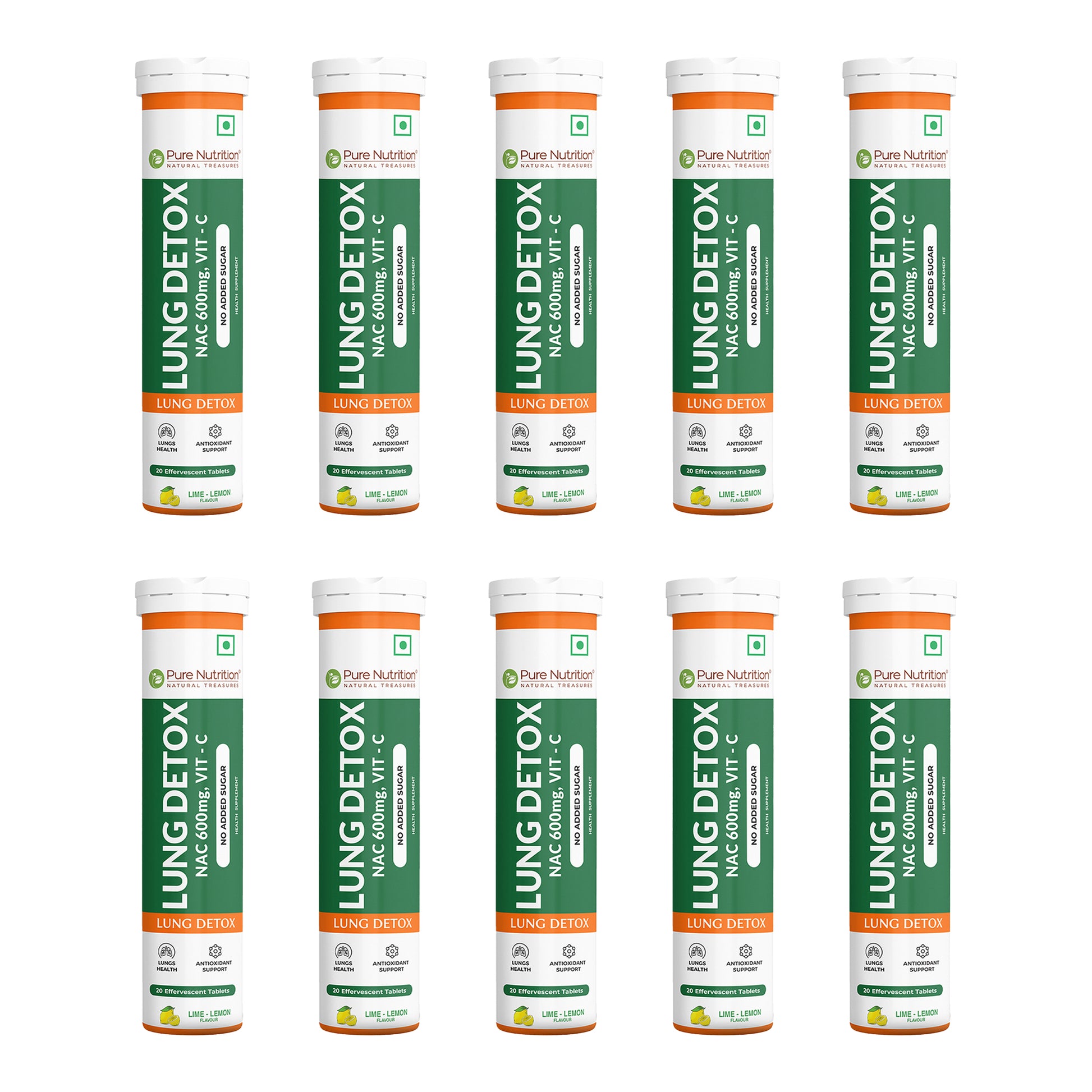 Pure Nutrition Lung Detox Effervescent Tablets with Vitamin C