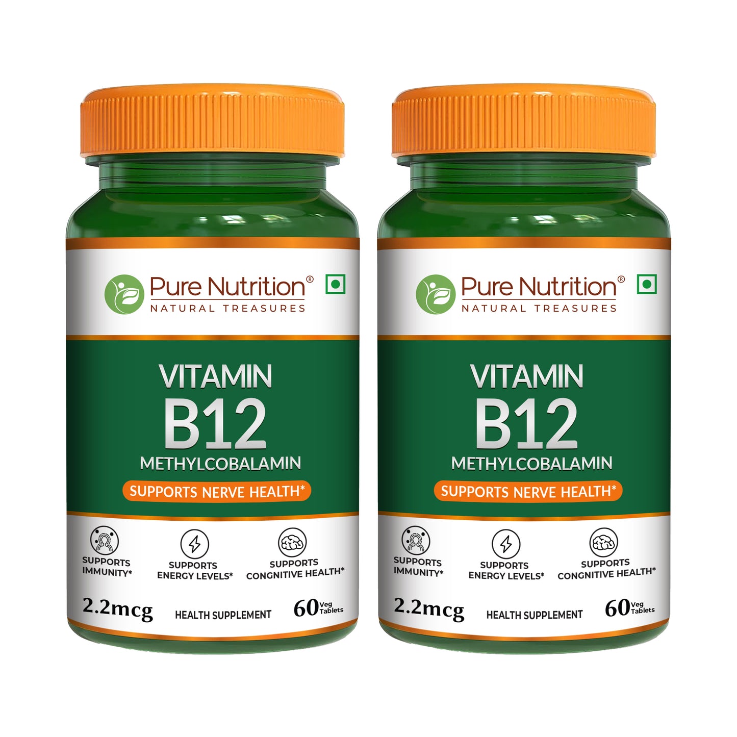 Vitamin B12 Methylcobalamin - 60 Vegetarian Tablets | Supports Energy and Overall Wellness for Men and Women