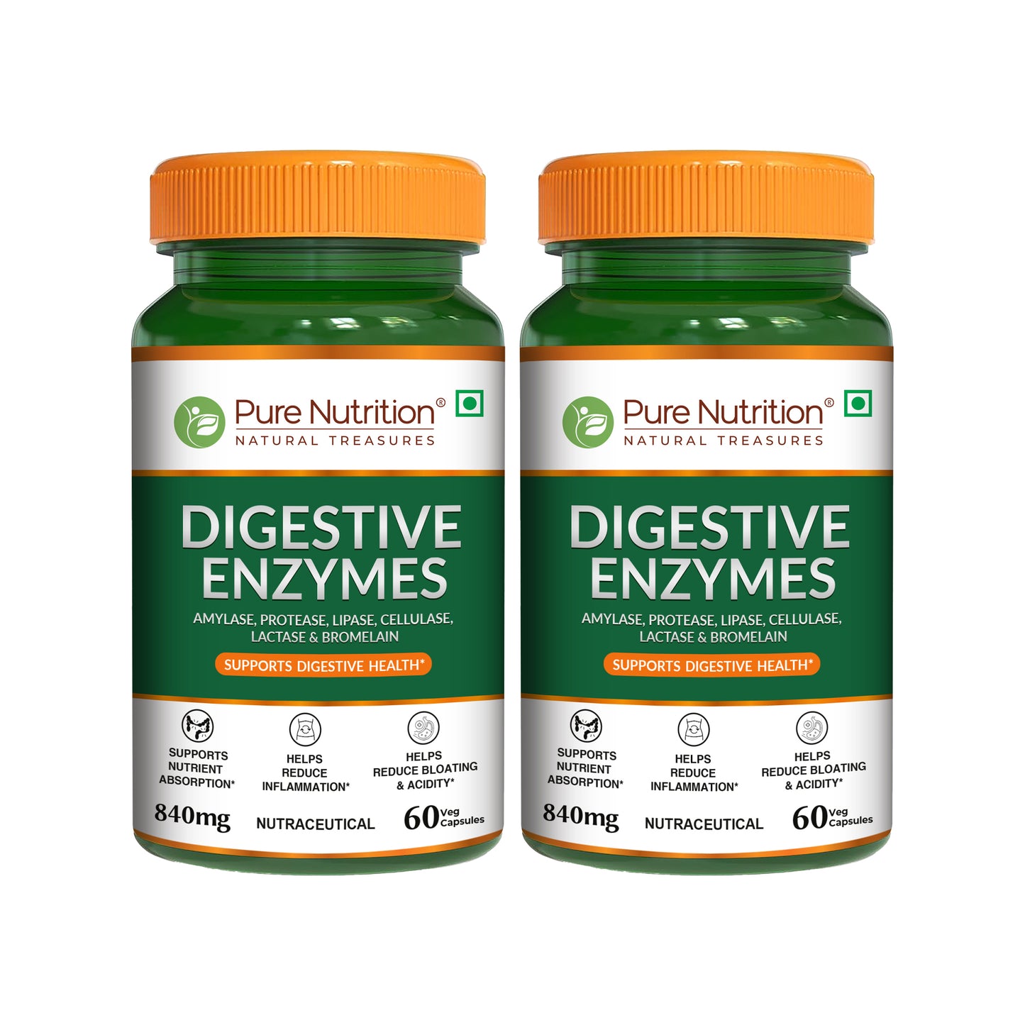 Pure Nutrition Digestive Enzymes with Bromelain – Supports Healthy Digestion