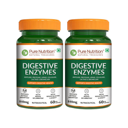 Pure Nutrition Digestive Enzymes with Bromelain – Supports Healthy Digestion