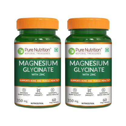 Magnesium Glycinate with Zinc tablets | Supports Sleep, Stress & Heart Health|