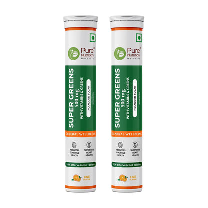 Super Greens 500mg with Vitamins & Greens -  Effervescent Tablets
