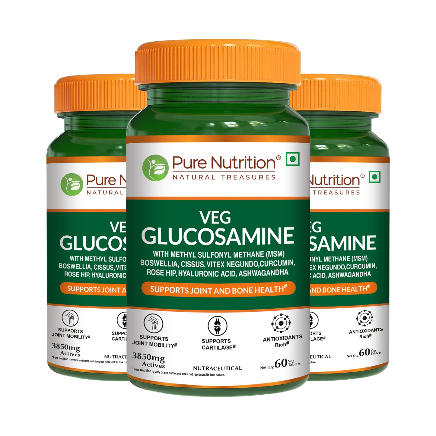 Veg Glucosamine with MSM – 60 Tablets | Joint Pain & Flexibility