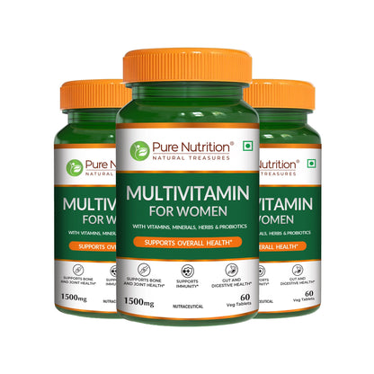 Multivitamin Tablets for Women | 37+ Nutrients for Overall Health | 60 veg Tablets