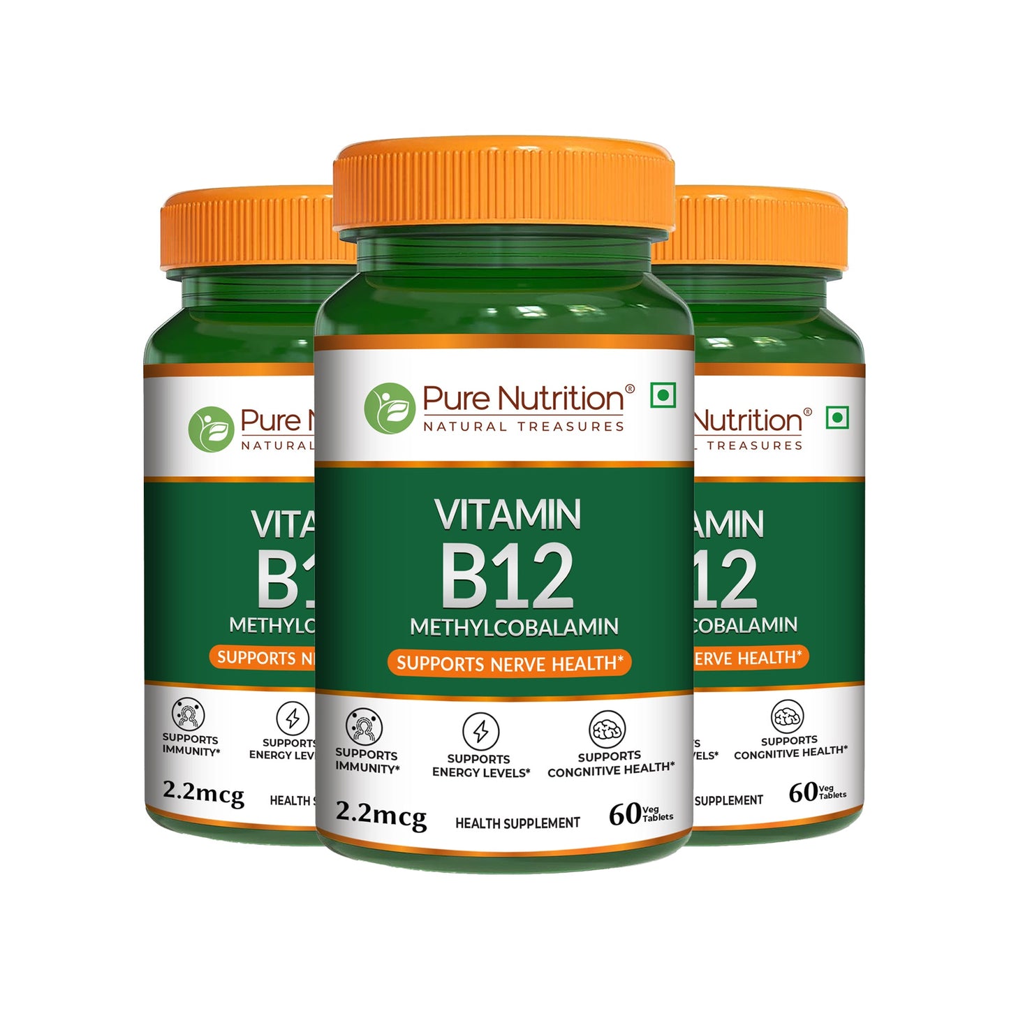 Vitamin B12 Methylcobalamin - 60 Vegetarian Tablets | Supports Energy and Overall Wellness for Men and Women