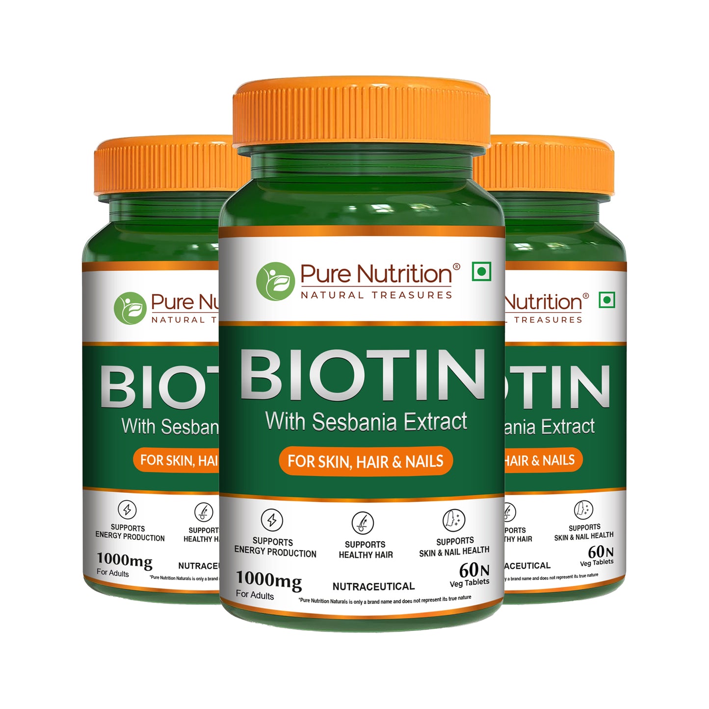 Biotin Tablet with Sesbania Extract – Vegetarian Tablets for Hair & Skin Support